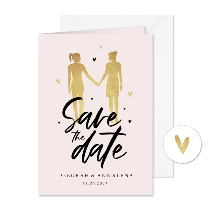 Save-the-Date-Karte Frauen in Silhouette