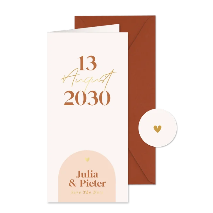 Save-the-Date-Karte grafisch Bogen modern Orange
