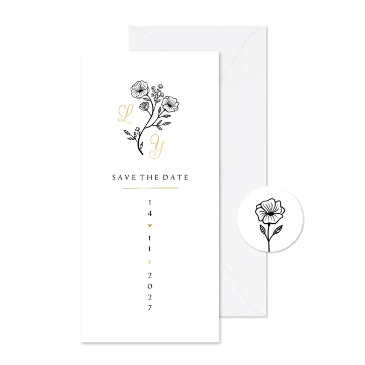 Save the Date Karte Illustration klassisch