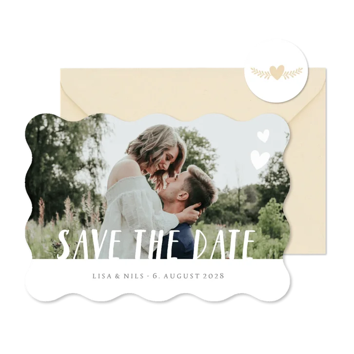 Save-the-Date-Karte Wellenform großes Foto