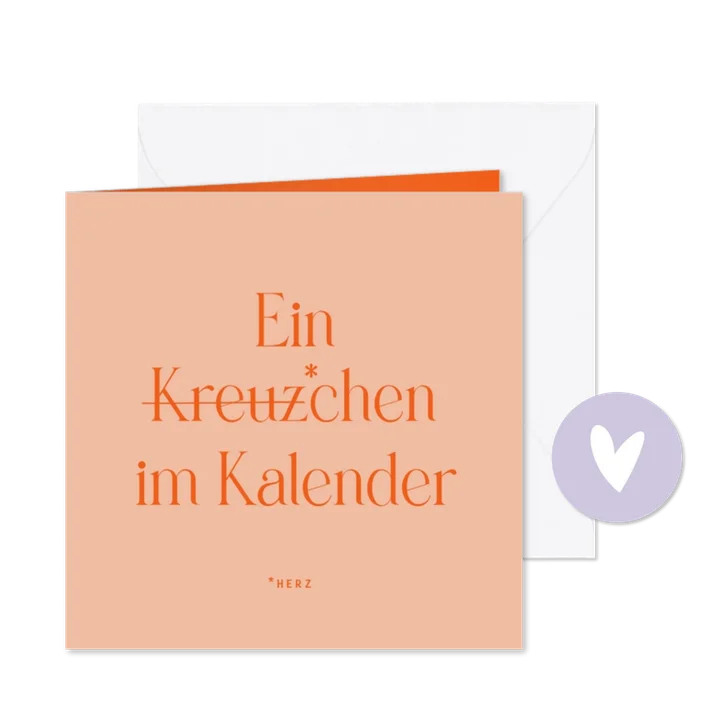 Save-the-Date-Karte witzig 'Kreuzchen im Kalender'