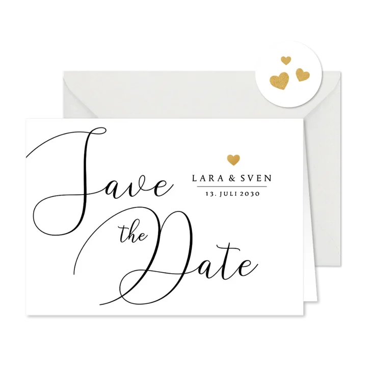 Schlichte Save-the-Date-Karte Kalligrafie