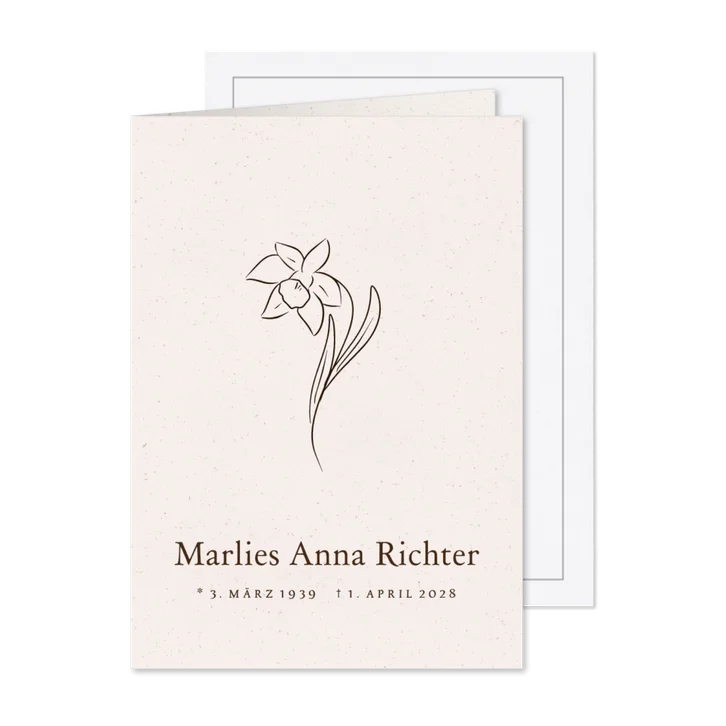 Schlichte Trauerkarte Narzisse