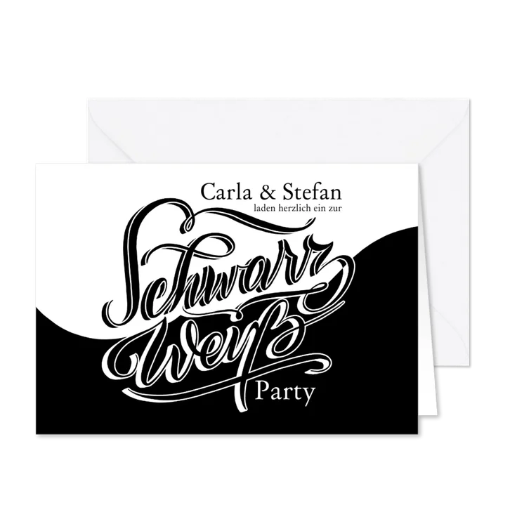 Schwarz-Weiß Mottoparty Script