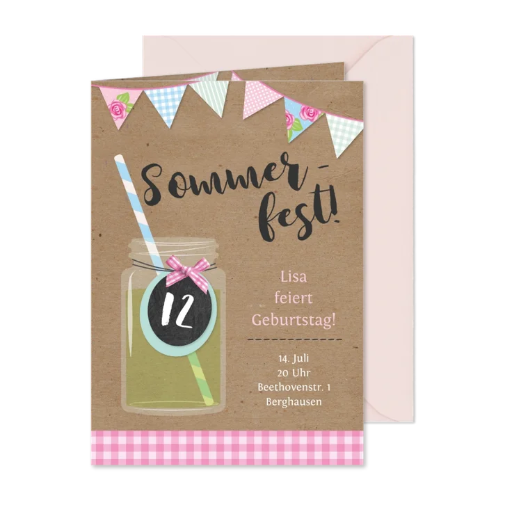 Sommerliche Einladung zum 12. Geburtstag