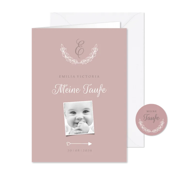Taufheft Kirche klassisch rosé eigenes Foto
