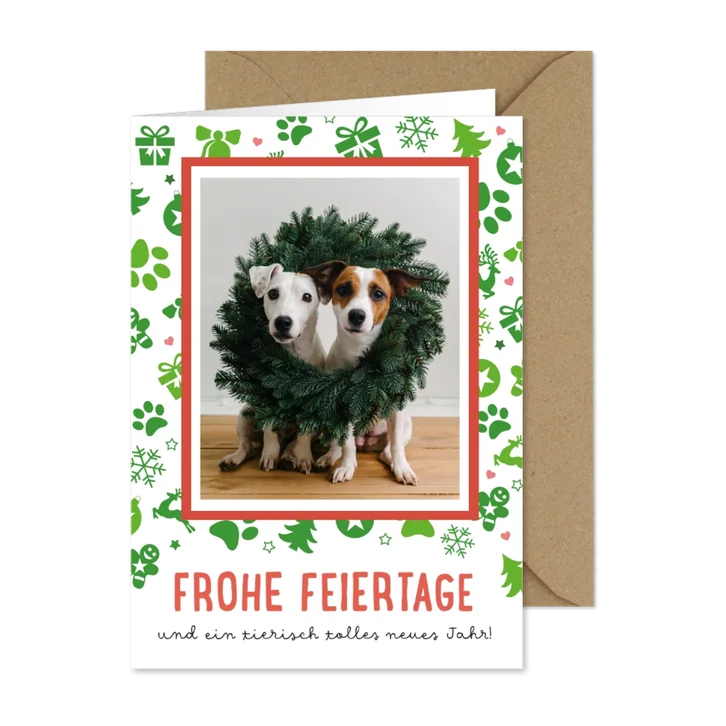 Tierische Weihnachtsgrüße mit großem Foto
