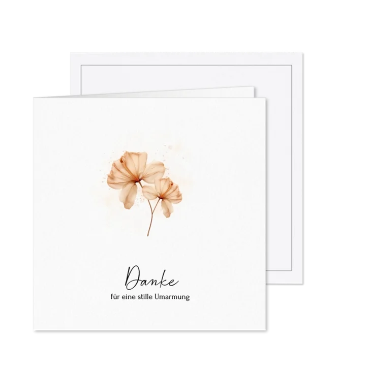 Trauerkarte Danksagung Blüten Trockenblumen