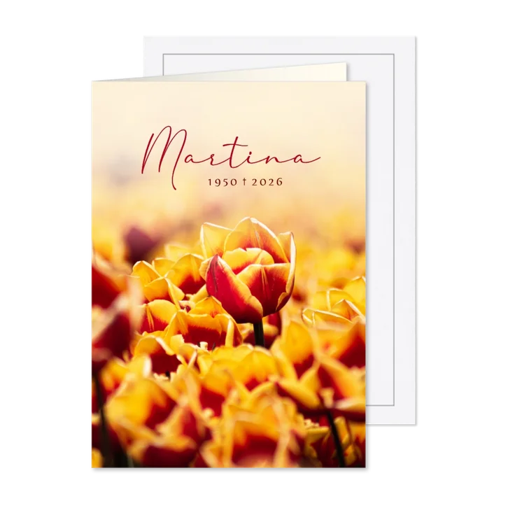 Trauerkarte gelbe Tulpen Blumen 