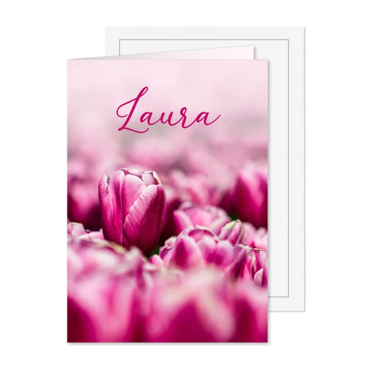 Trauerkarte pinke Tulpen Fotografie Trauermitteilung