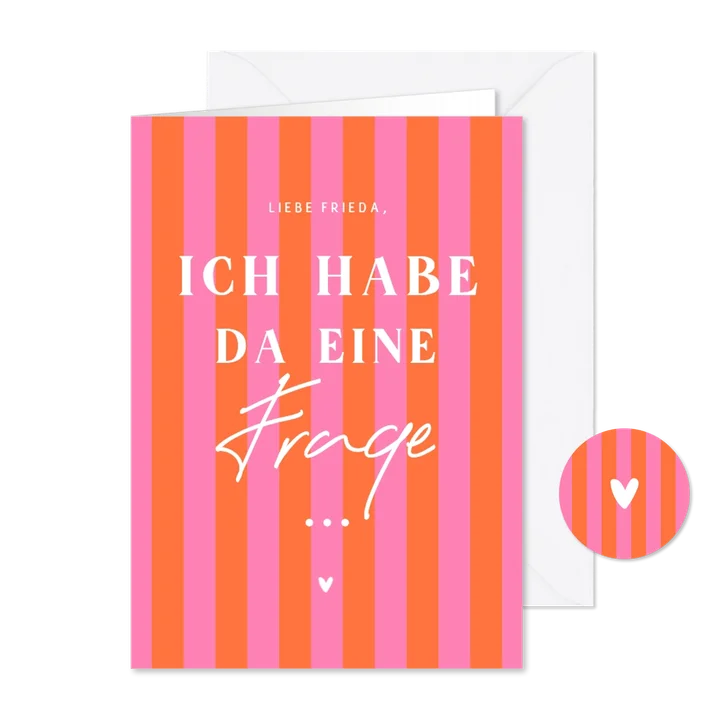 Trauzeuge fragen Colorblocking Streifen Rosa Orange