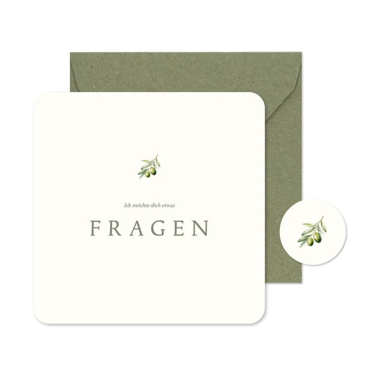Trauzeugin Fragen zur Hochzeit Olivenzweig schlicht