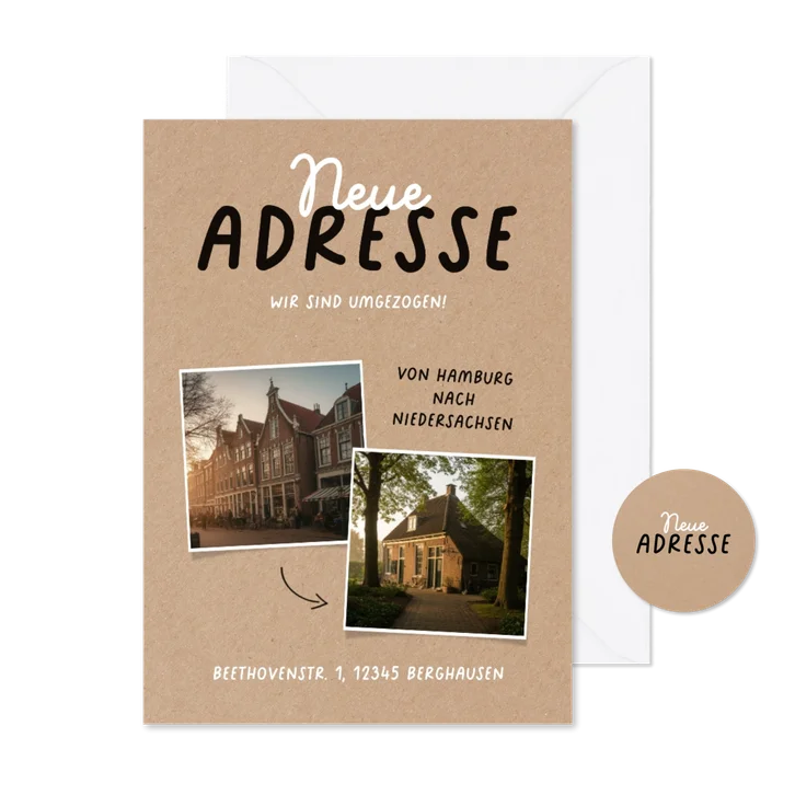 Umzugskarte Kraftpapier 2 Fotos