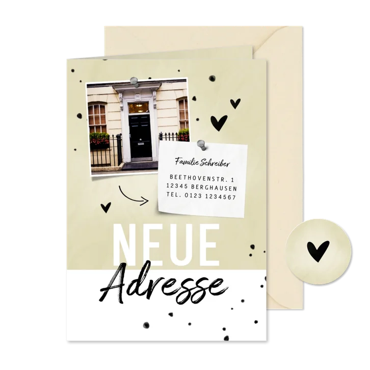Umzugskarte Neue Adresse mit Foto