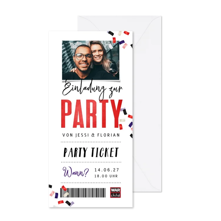 War Child - Partyeinladung Foto 'Partyticket'