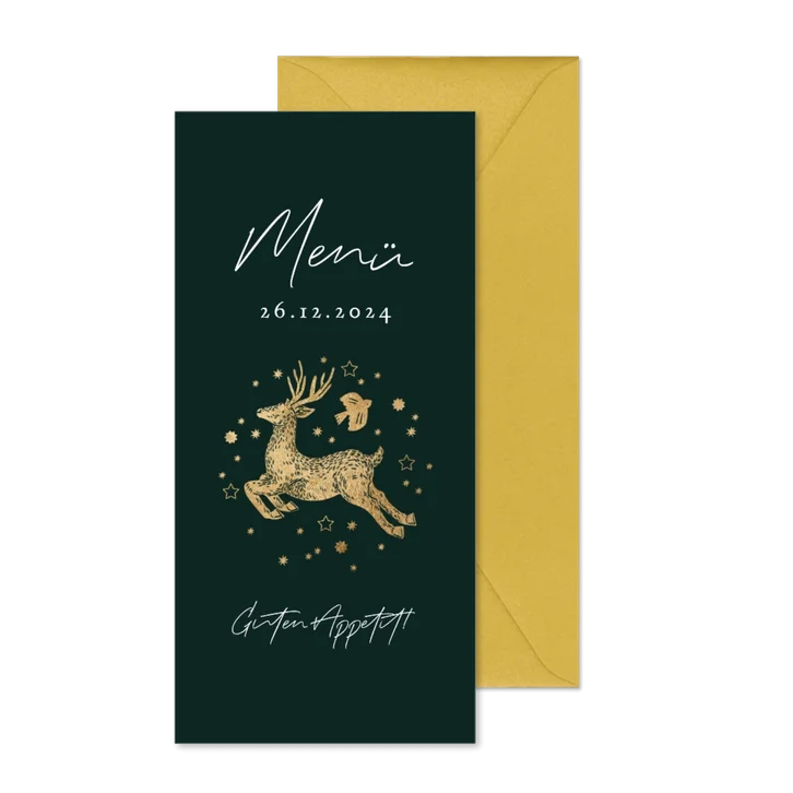 Weihnachten Menükarte Rentier