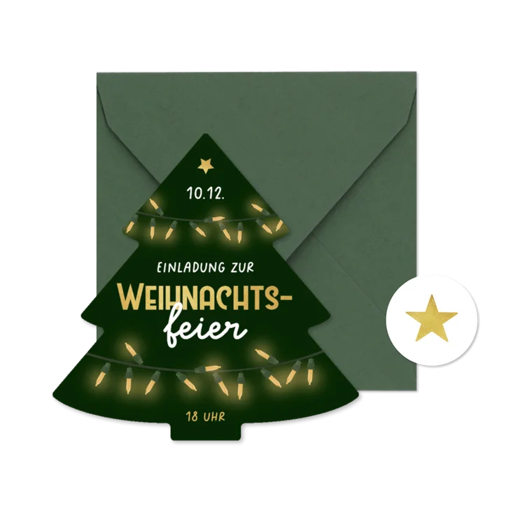 Weihnachtsfeier Einladung Tannenbaumkarte
