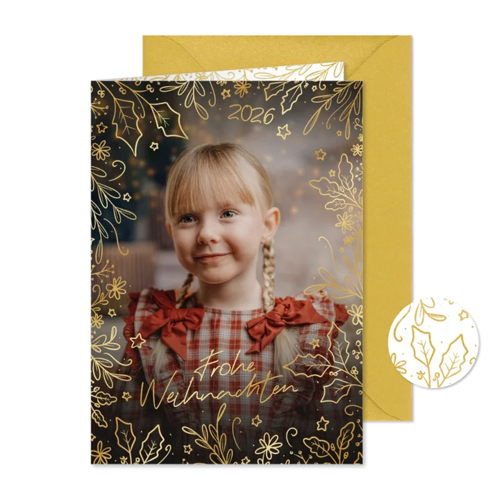 Weihnachtsgrüße botanische Ranken & Foto