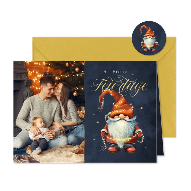 Weihnachtsgrüße Foto Weihnachtsmann-Wichtel