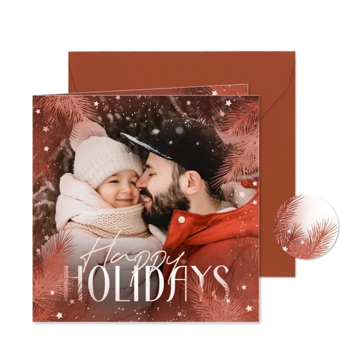 Weihnachtsgrüße 'Happy Holidays' mit eigenem Foto