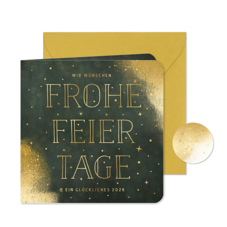Weihnachtsgrußkarte Schriftzug 'Frohe Feiertage'