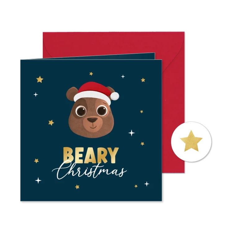 Weihnachtskarte 'Beary Christmas'
