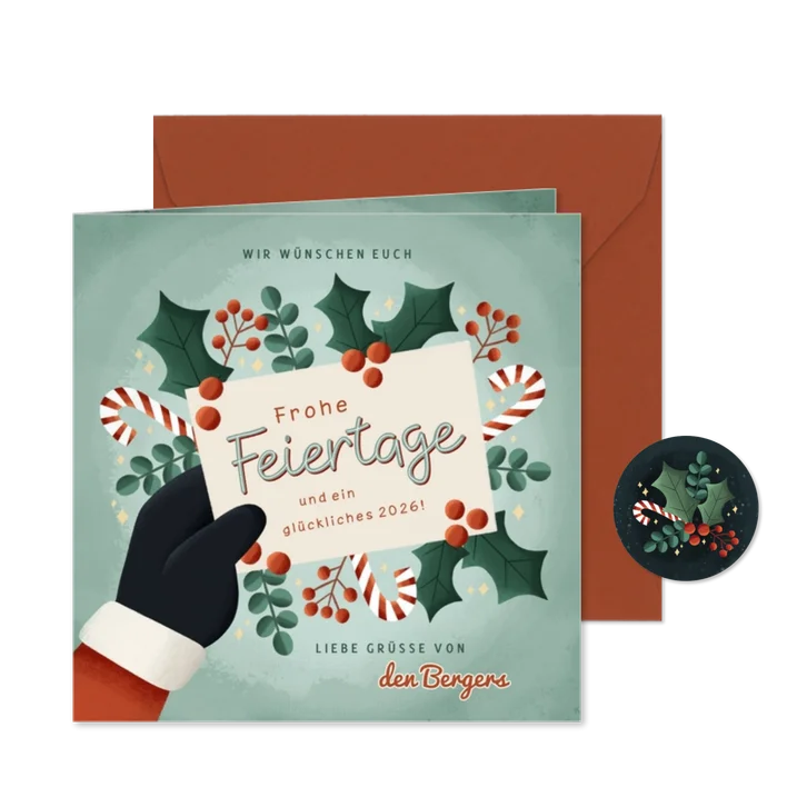 Weihnachtskarte Brief vom Weihnachtsmann