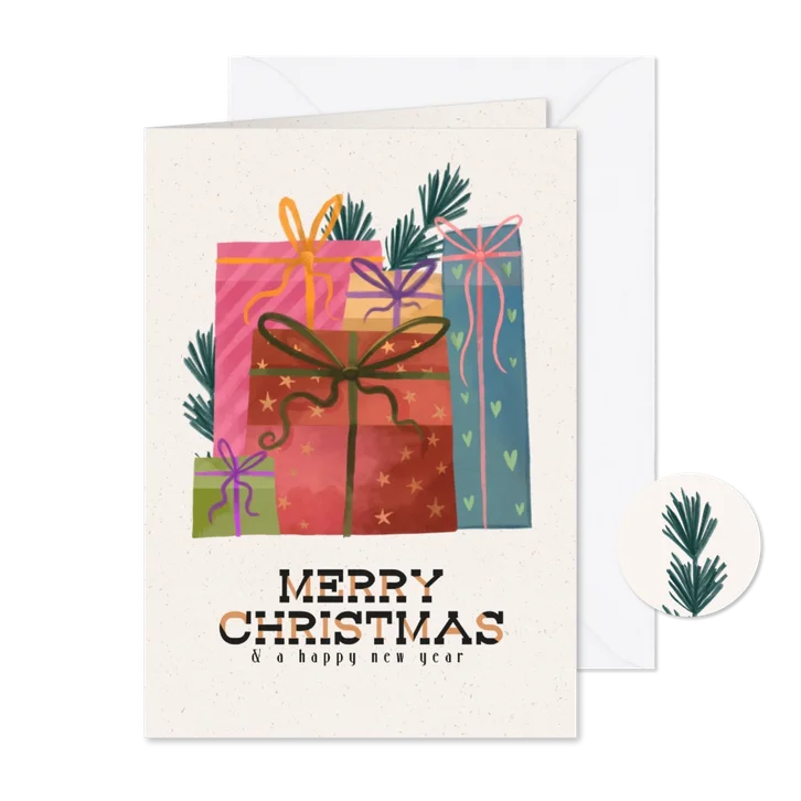 Weihnachtskarte bunte Geschenke