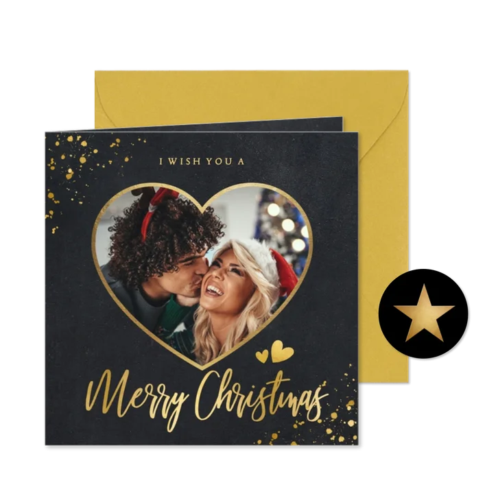 Weihnachtskarte eigenes Foto in Herz