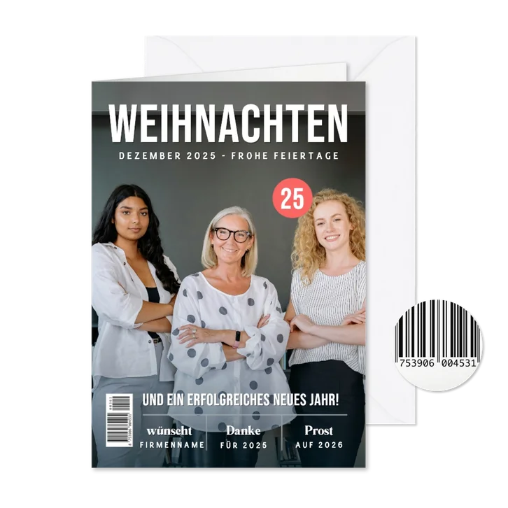 Weihnachtskarte Foto Zeitschrift Firma geschäftlich Zeitung