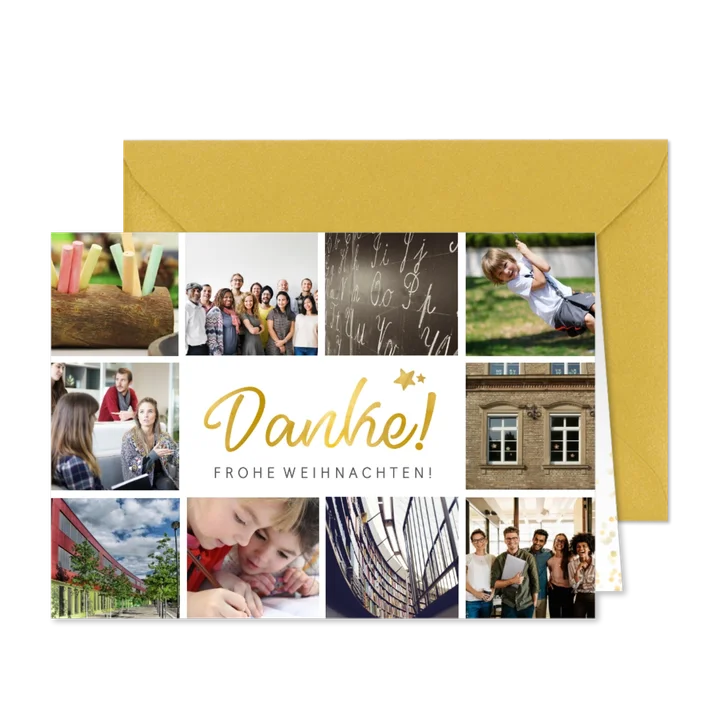 Weihnachtskarte Fotocollage Danke