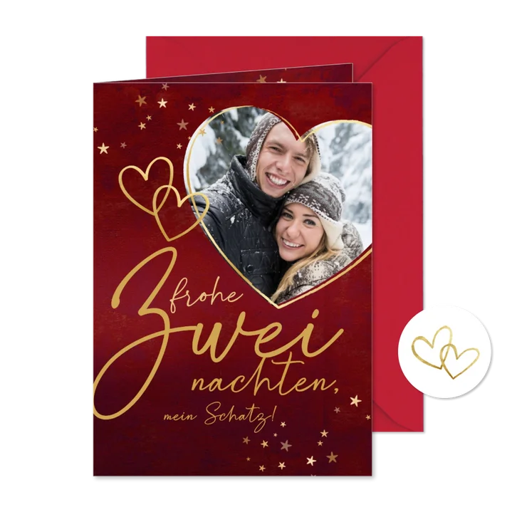 Weihnachtskarte 'Frohe Zweihnachten'