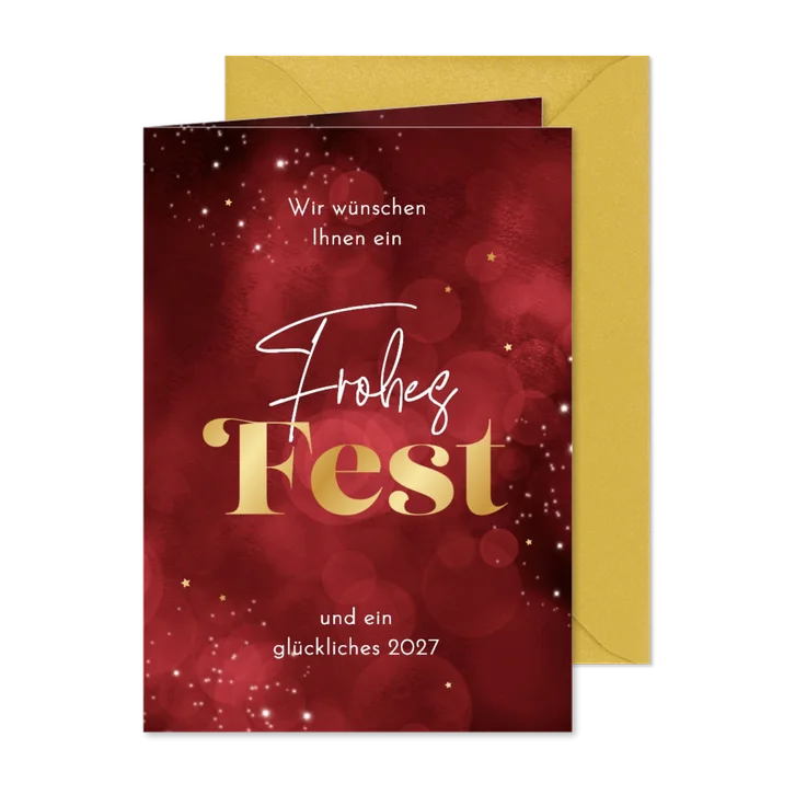 Weihnachtskarte 'Frohes Fest' gold SOS Kinderdörfer