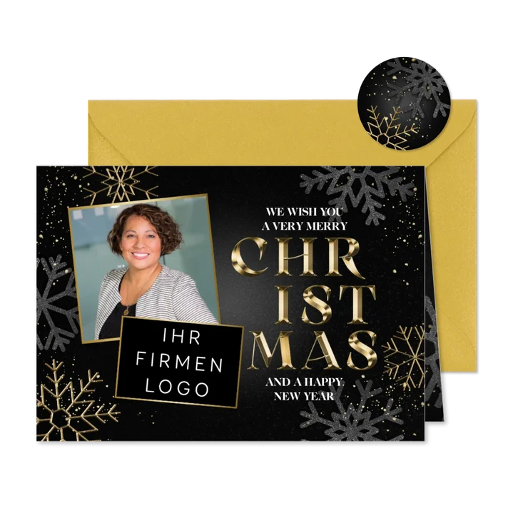Weihnachtskarte geschäftlich englisch Foto & Logo