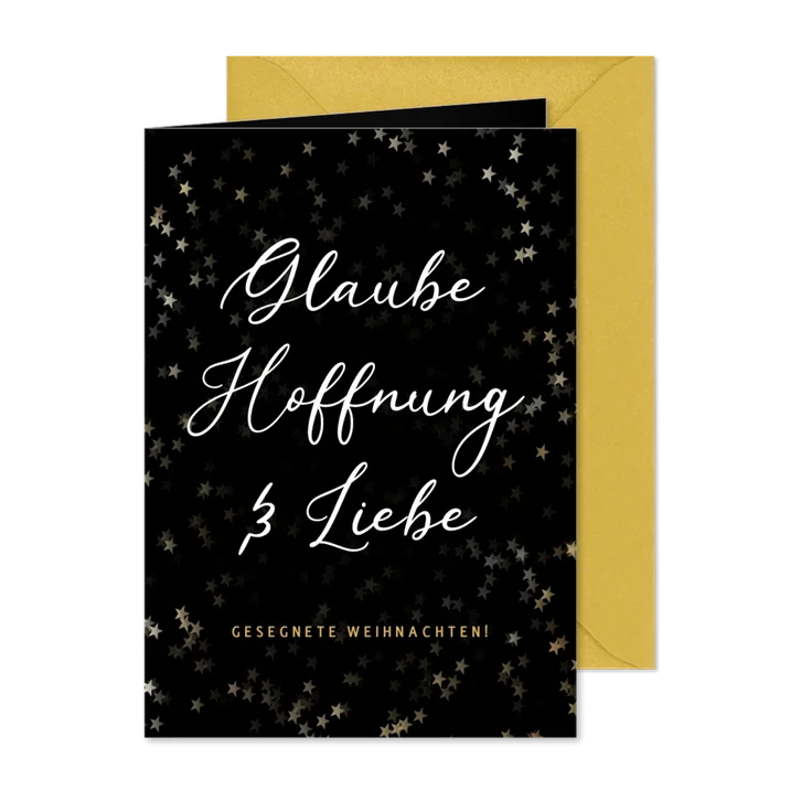 Weihnachtskarte Glaube, Hoffnung, Liebe