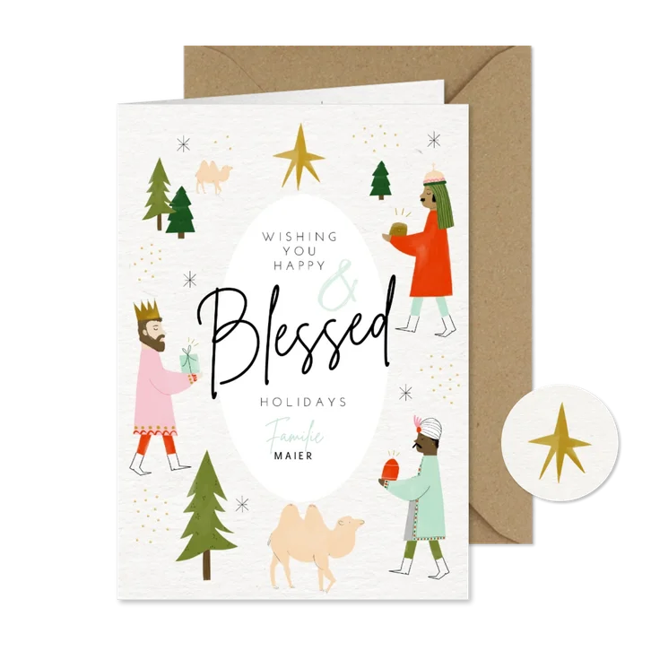 Weihnachtskarte Heilige drei Könige