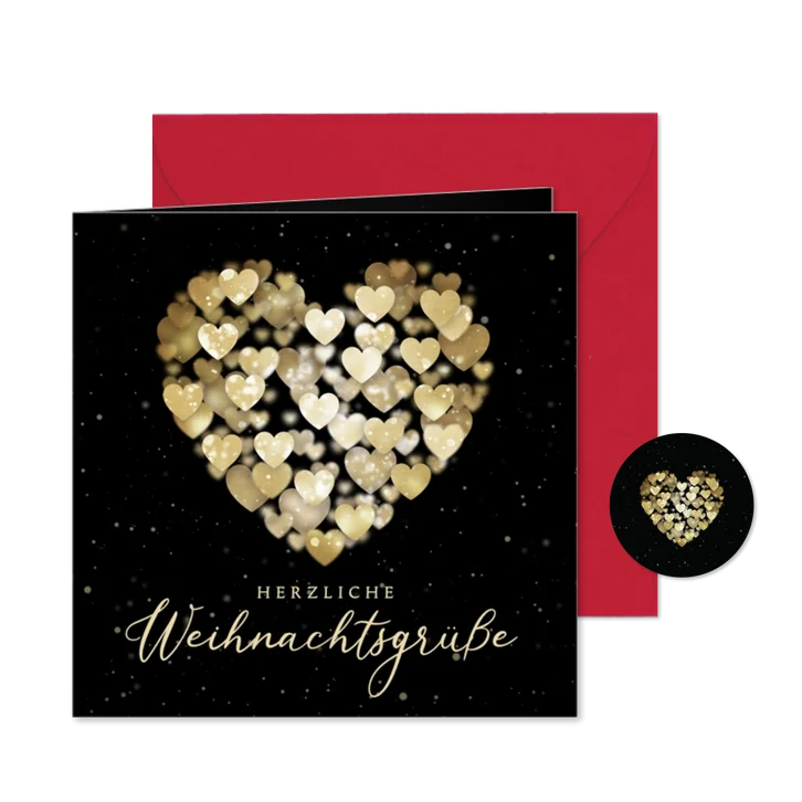 Weihnachtskarte Herz aus Herzen