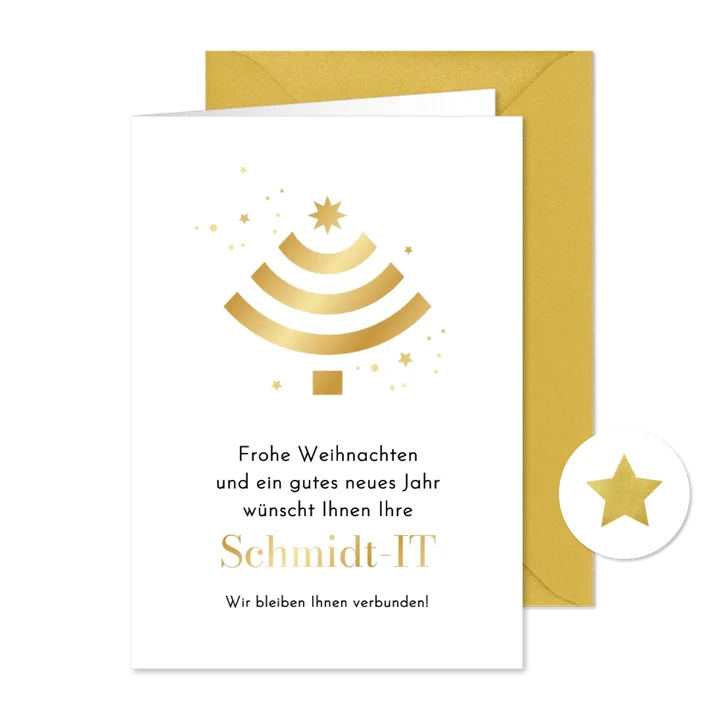 Weihnachtskarte IT Firma Wifi-Signal 'Verbunden bleiben '