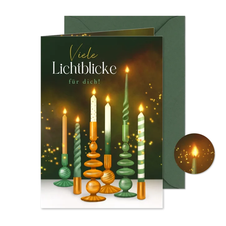 Weihnachtskarte Kerzen 'Viele Lichtblicke für dich'