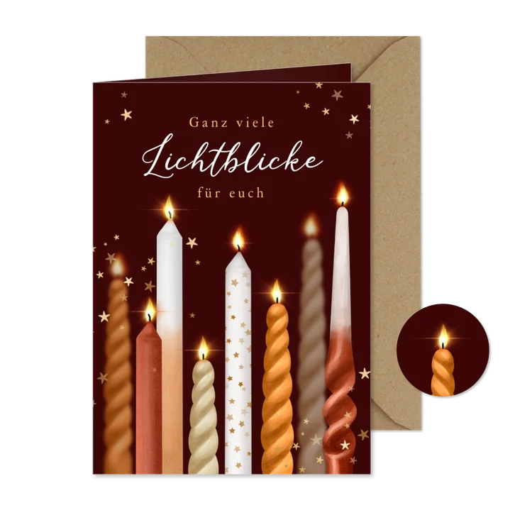 Weihnachtskarte Kerzen 'viele Lichtblicke' 