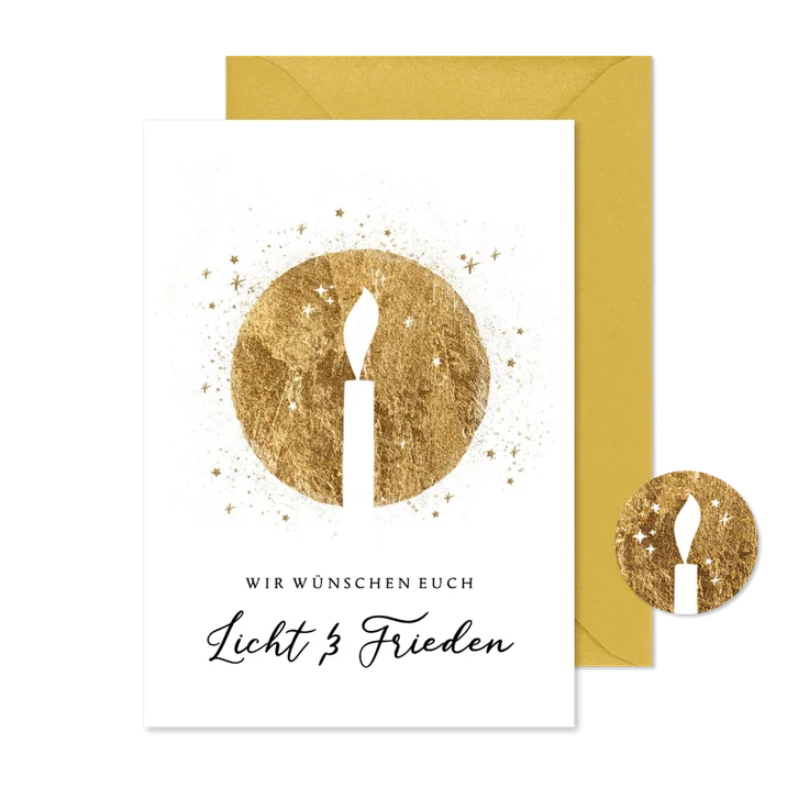 Weihnachtskarte Licht und Frieden