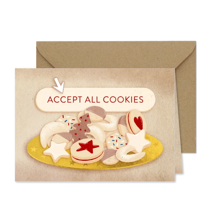 Weihnachtskarte mit Plätzchen "Cookie Consent"