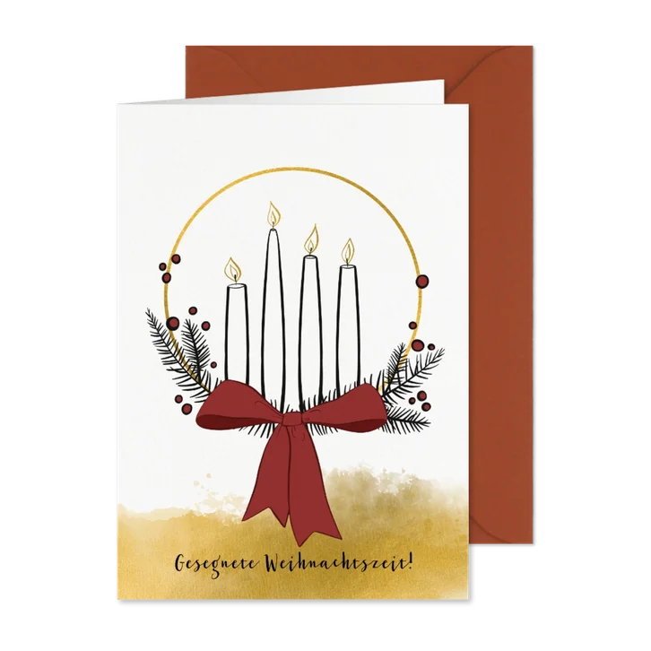 Weihnachtskarte moderner Adventskranz