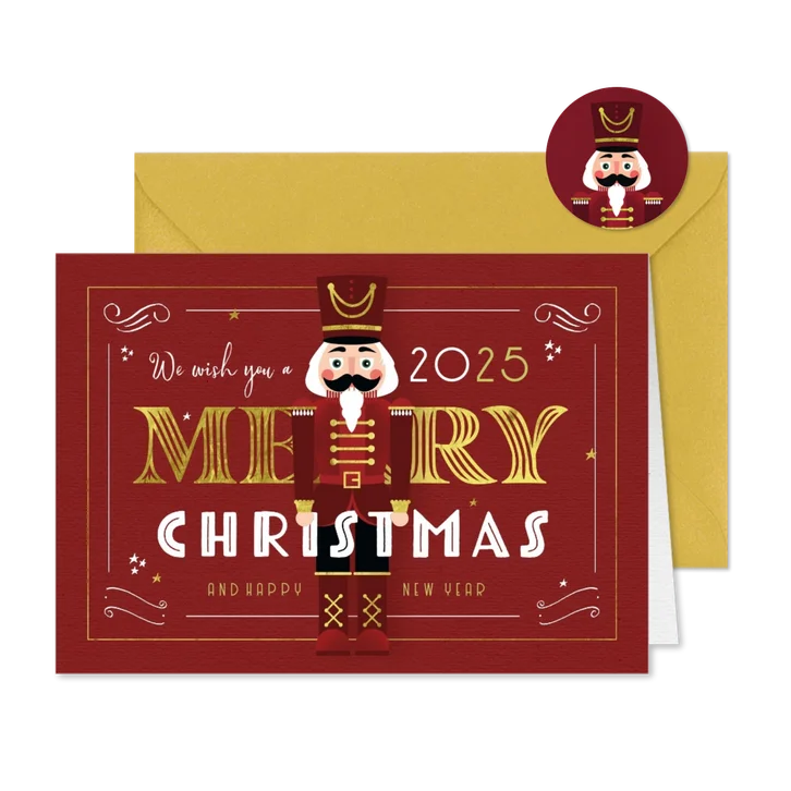 Weihnachtskarte Nussknacker Merry Christmas
