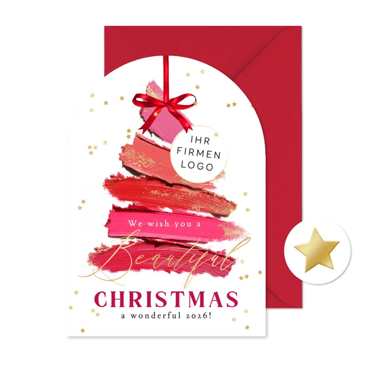 Weihnachtskarte Salon Lippenstift-Weihnachtsbaum