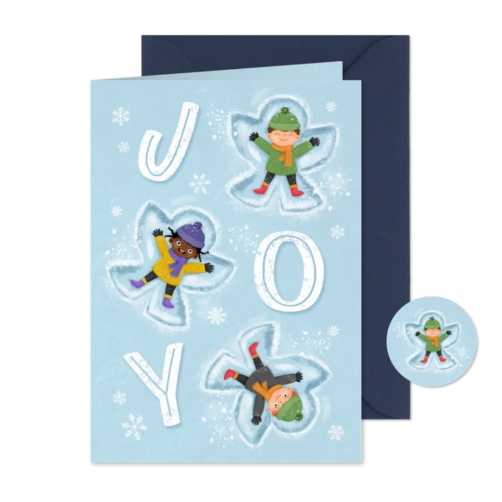 Weihnachtskarte Schneeengel 'Joy and Peace' SOS Kinderdörfer