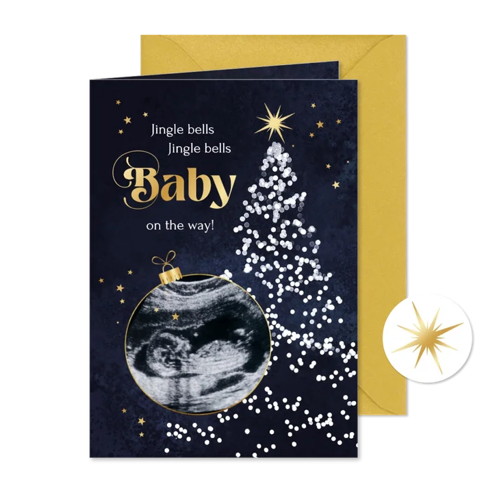 Weihnachtskarte schwanger 'Baby on the Way'