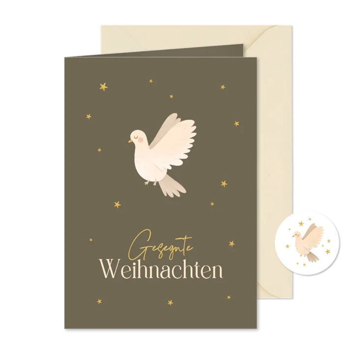 Weihnachtskarte Taube 'Gesegnete Weihnachten' christlich
