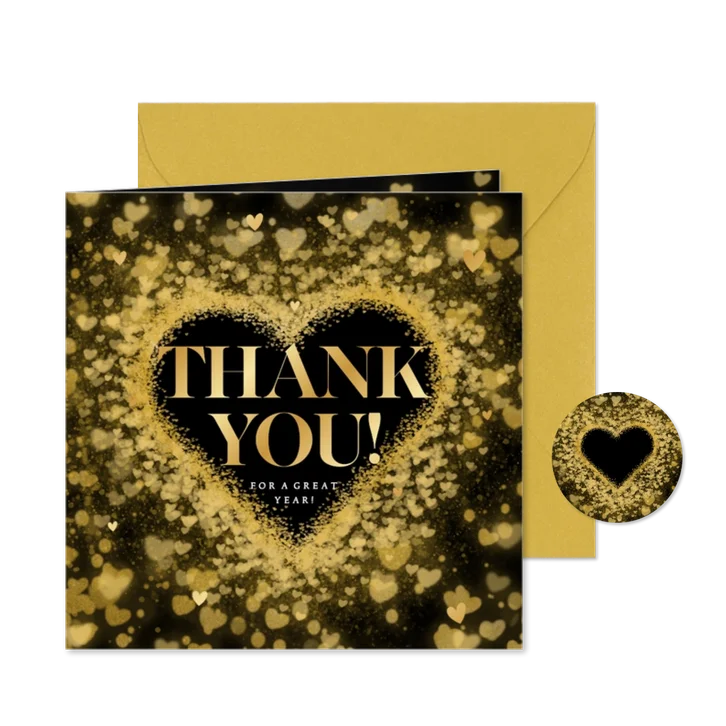 Weihnachtskarte 'Thank You' Herz aus Herzen