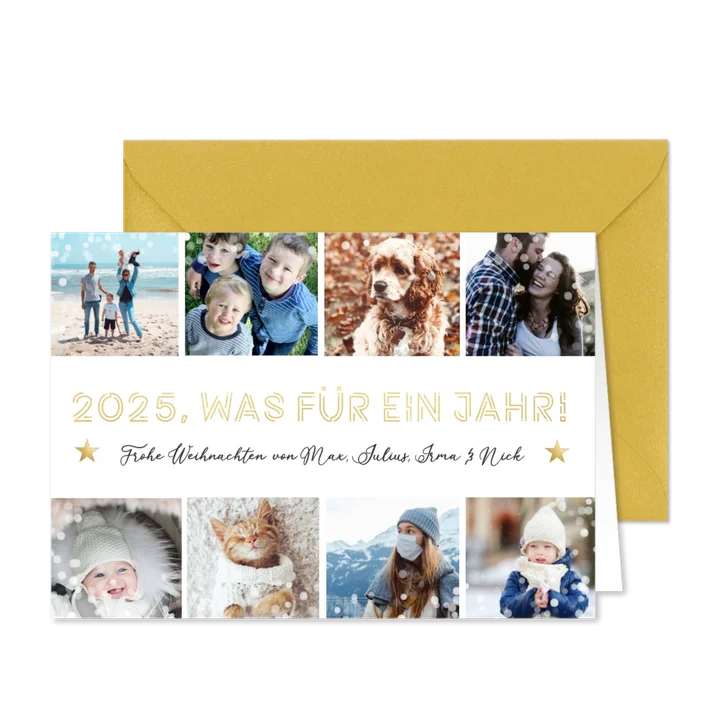 Weihnachtskarte 'Was für ein Jahr' Fotocollage